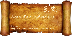 Bienenfeld Katapán névjegykártya